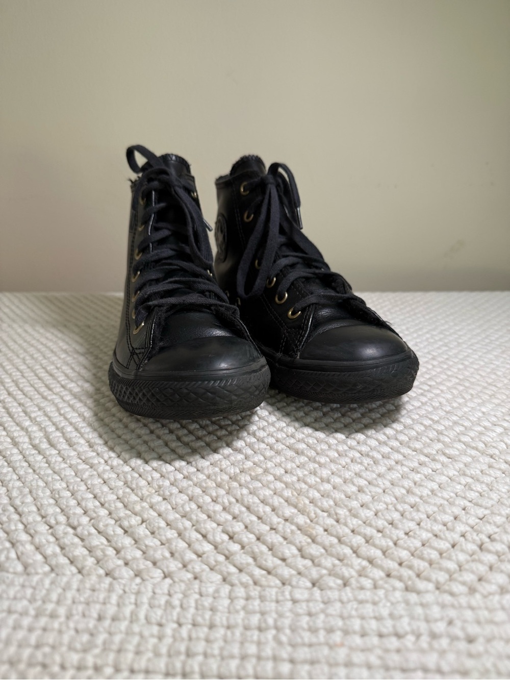 Converse Kids Black High-Top Lace-Up Sneakers